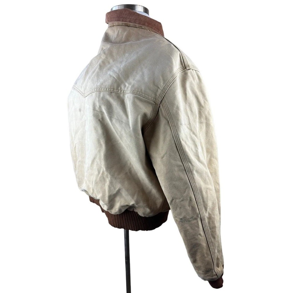 Distressed Carhartt Santa Fe Canvas Duck Coat Red Quilt Men's Size 2XL J13 BRN - Picture 7 of 15